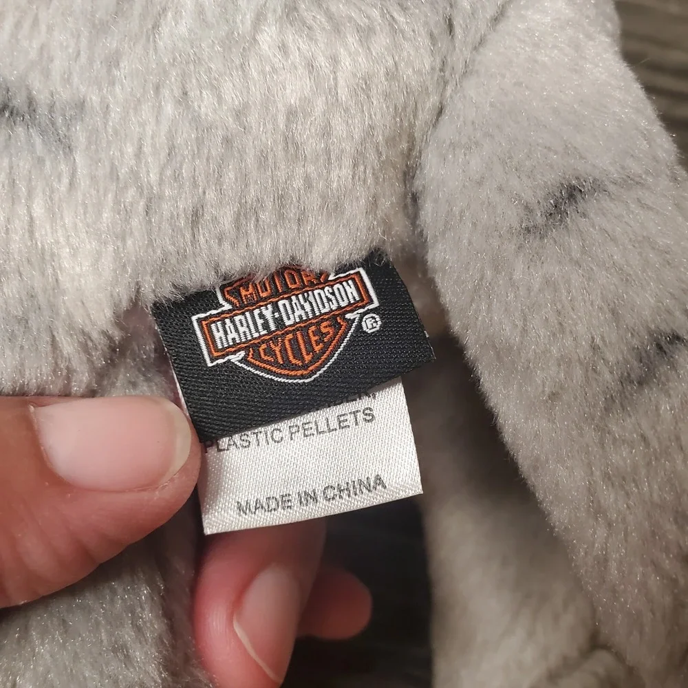 EUC - Harley Davidson Grey Stripped Tabby Cat Kitty Plush Gray Stuffed Animal
